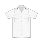 Uniform Shirt - Womens / Short Sleeve / Shoulder Loops / Open Neck - Size 14.5 / 15