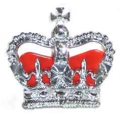 Chrome Plated Police Crown - Red Cushion