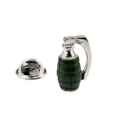 Lapel Pin Badge -  Green Hand Grenade