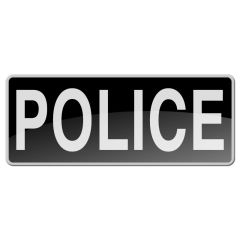 Reflective Badge - Sew-On - Large - POLICE (Black)