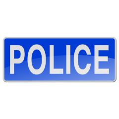 Reflective Badge - Sew-On - Small - POLICE (Blue)