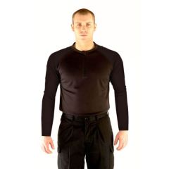 Mens Black Wicking Police Shirt - Long Sleeve