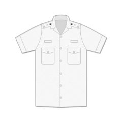 Uniform Shirt - Mens / Short Sleeve / Shoulder Loops / Open Neck - Size 14 / 15.5 / 16 / 16.5