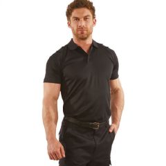 High-Wicking Performance Polo Shirt - Black - Size Medium